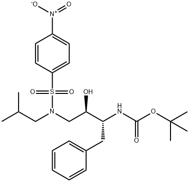 N-[(1R,2R)-2-Hydroxy-3-[(2-Methylpropyl)[(4-nitrophenyl)sulfonyl]aMino]-1-(phenylMethyl)propyl]carbaMic Acid 1,1-DiMethylethyl Ester 구조식 이미지