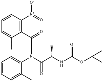 CarbaMic acid, N-[(1S)-1-Methyl-2-[(2-Methyl-6-nitrobenzoyl)(2-Methylphenyl)aMino]-2-oxoethyl]-, 1,1-diMethylethyl ester Structure