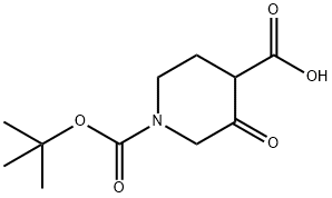 1,4-Piperidinedicarboxylic acid, 3-oxo-, 1-(1,1-diMethylethyl) ester 구조식 이미지