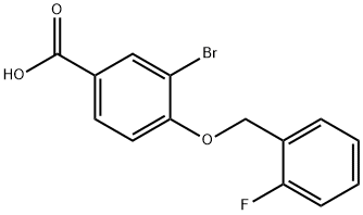 3-BroMo-4-((2-fluorobenzyl)oxy)benzoic acid Structure