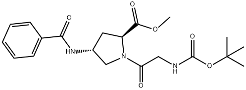 L-Proline, N-[(1,1-diMethylethoxy)carbonyl]glycyl-4-(benzoylaMino)-, Methyl ester, (4R)- Structure