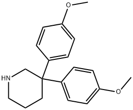 3,3-비스(4-메톡시페닐)피페리딘 구조식 이미지