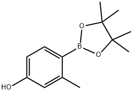 3-Methyl-4-(4,4,5,5-tetraMethyl-1,3,2-dioxaborolan-2-yl)phenol 구조식 이미지