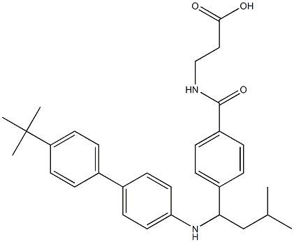 3-(4-(1-((4'-(tert-butyl)-[1,1'-biphenyl]-4-yl)aMino)-3-Methylbutyl)benzaMido)propanoic acid Structure