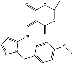 5-(((1-(4-Methoxybenzyl)-1H-pyrazol-5-yl)aMino)Methylene)-2,2-diMethyl-1,3-dioxane-4,6-dione Structure