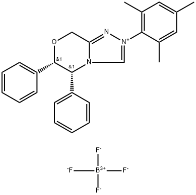 (5R,6S)-2-Mesityl-5,6-diphenyl-6,8-dihydro-5H-[1,2,4]triazolo[3,4-c][1,4]oxazin-2-iuM tetrafluoroborate 97% Structure