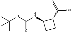 (1R,2R)-2-[[(1,1-Dimethylethoxy)carbonyl]amino]cyclobutanecarboxylic acid Structure