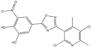 1,2-Benzenediol, 5-[3-(2,5-dichloro-4,6-diMethyl-3-pyridinyl)-1,2,4-oxadiazol-5-yl]-3-nitro- Structure