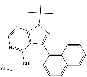 1-tert-butyl-3-(naphthalen-1-yl)-1H-pyrazolo[3,4-d]pyriMidin-4-aMine hydrochloride 구조식 이미지