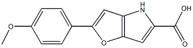 2-(4-Methoxyphenyl)-4H-furo[3,2-b]pyrrole-5-carboxylic Acid 구조식 이미지