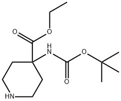 Ethyl 4-((tert-butoxycarbonyl)aMino)piperidine-4-carboxylate Structure