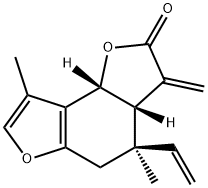 (3aS)-4,8-Dimethyl-3-methylene-4β-ethenyl-3aβ,4,5,8bβ-tetrahydrobenzo[1,2-b:3,4-b']difuran-2(3H)-one 구조식 이미지