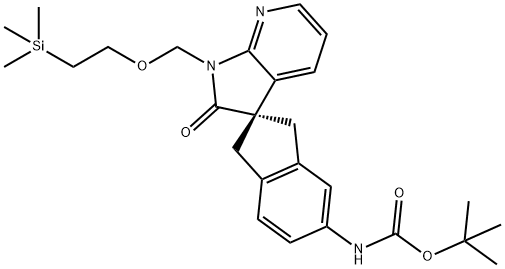 CarbaMic acid, N-[(2S)-1,1',2',3-tetrahydro-2'-oxo-1'-[[2-(triMethylsilyl)ethoxy]Methyl]spiro[2H-indene-2,3'-[3H]pyrrolo[2,3-b]pyridin]-5-yl]-, 1,1-diMethylethyl ester Structure