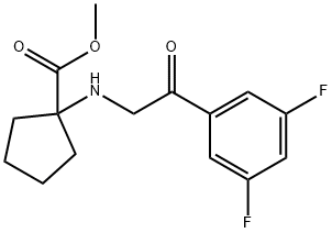 Cyclopentanecarboxylic acid, 1-[[2-(3,5-difluorophenyl)-2-oxoethyl]aMino]-, Methyl ester Structure