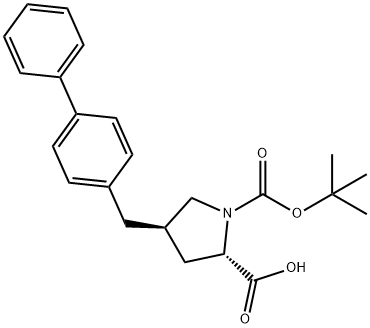 (2S,4R)-4-(biphenyl-4-ylMethyl)-1-(tert-butoxycarbonyl)pyrrolidine-2-carboxylic acid 구조식 이미지