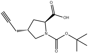(2S,4R)-1-(tert-butoxycarbonyl)-4-(prop-2-ynyl)pyrrolidine-2-carboxylic acid Structure