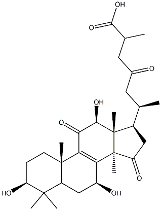 3β,7β,12β-Trihydroxy-11,15,23-trioxo-5α-lanost-8-en-26-oic acid 구조식 이미지