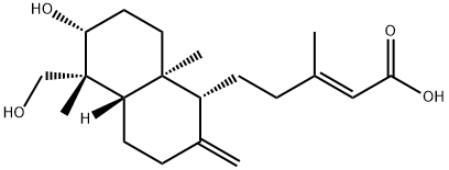 ent-3β,18-Dihydroxylabda
-8(17),13E-dien-15-oic acid Structure