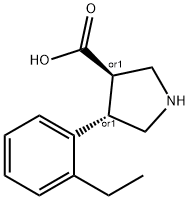 (+/-)-trans-4-(2-ethyl-phenyl)-pyrrolidine-3-carboxylic acid 구조식 이미지