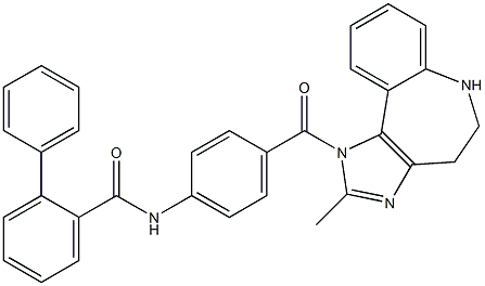 N-(4-(2-Methyl-1,4,5,6-tetrahydrobenzo[b]iMidazo[4,5-d]azepine-1-carbonyl)phenyl)-[1,1'-biphenyl]-2-carboxaMide Structure