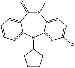 2-chloro-11-cyclopentyl-5-Methyl-5H-benzo[e]pyriMido[5,4-b][1,4]diazepin-6(11H)-one 구조식 이미지