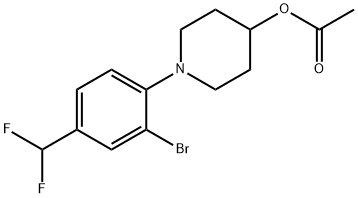 1-(2-broMo-4-(difluoroMethyl)phenyl)piperidin-4-yl acetate 구조식 이미지
