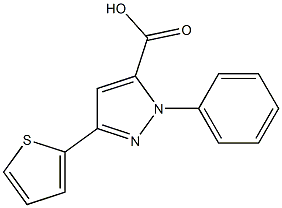 1-Phenyl-3-(2-thienyl)-1H-pyrazole-5-carboxylic acid 구조식 이미지