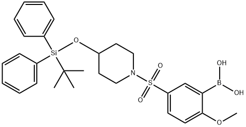 (5-((4-((tert-butyldiphenylsilyl)oxy)piperidin-1-yl)sulfonyl)-2-Methoxyphenyl)boronic acid 구조식 이미지