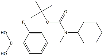 (4-(((tert-butoxycarbonyl)(cyclohexyl)aMino)Methyl)-2-fluorophenyl)boronic acid Structure