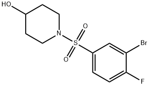 1-((3-broMo-4-fluorophenyl)sulfonyl)piperidin-4-ol Structure