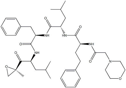 (R)-4-Methyl-N-((S)-1-(((S)-4-Methyl-1-((R)-2-Methyloxiran-2-yl)-1-oxopentan-2-yl)aMino)-1-oxo-3-phenylpropan-2-yl)-2-((S)-2-(2-MorpholinoacetaMido)-4-phenylbutanaMido)pentanaMide Structure