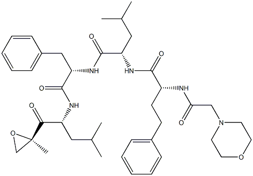(S)-4-Methyl-N-((S)-1-(((R)-4-Methyl-1-((R)-2-Methyloxiran-2-yl)-1-oxopentan-2-yl)aMino)-1-oxo-3-phenylpropan-2-yl)-2-((R)-2-(2-MorpholinoacetaMido)-4-phenylbutanaMido)pentanaMide Structure