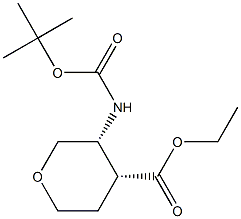 cis-ethyl 3-((tert-butoxycarbonyl)aMino)tetrahydro-2H-pyran-4-carboxylate Structure