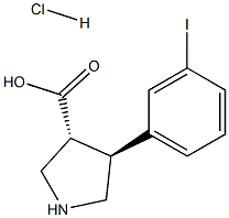 (+/-)-trans-4-(3-iodo-phenyl)-pyrrolidine-3-carboxylic acid-HCl 구조식 이미지
