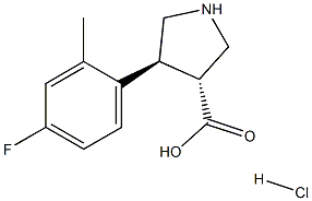 (+/-)-trans-4-(4-fluoro-2-Methyl-phenyl)-pyrrolidine-3-carboxylic acid-HCl 구조식 이미지