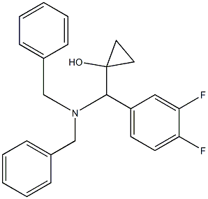 1-((dibenzylaMino)(3,4-difluorophenyl)Methyl)cyclopropanol 구조식 이미지