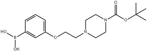 (3-(2-(4-(tert-butoxycarbonyl)piperazin-1-yl)ethoxy)phenyl)boronic acid Structure