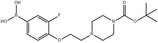 4-(2-(4-(tert-butoxycarbonyl)piperazin-1-yl)ethoxy)-3-fluorophenylboronic acid Structure