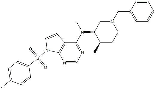 N-((3R,4R)-1-benzyl-4-Methylpiperidin-3-yl)-N-Methyl-7-tosyl-7H-pyrrolo[2,3-d]pyriMidin-4-aMine 구조식 이미지
