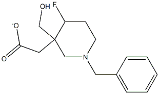 (1-벤질-4-플루오로피페리딘-3-일)메틸아세테이트 구조식 이미지