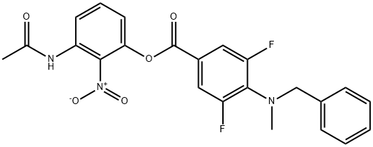 3-acetaMido-2-nitrophenyl 4-(benzyl(Methyl)aMino)-3,5-difluorobenzoate 구조식 이미지