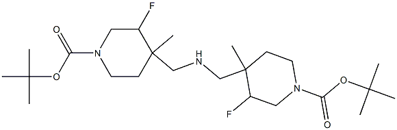 di-tert-butyl 4,4'-azanediylbis(Methylene)bis(3-fluoro-4-Methylpiperidine-1-carboxylate) 구조식 이미지