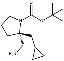 tert-butyl (2R)-2-(aMinoMethyl)-2-(cyclopropylMethyl)pyrrolidine-1-carboxylate Structure
