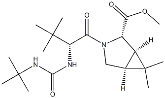 (1R,2S,5S)-Methyl 3-((R)-2-(3-(tert-butyl)ureido)-3,3-diMethylbutanoyl)-6,6-diMethyl-3-azabicyclo[3.1.0]hexane-2-carboxylate 구조식 이미지