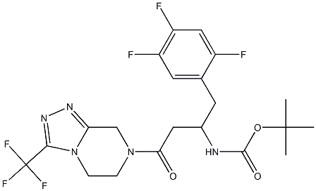 tert-butyl 4-oxo-4-(3-(trifluoroMethyl)-5,6-dihydro-[1,2,4]triazolo [4,3-a]pyrazin-7(8H)-yl)-1-(2,4,5-trifluorophenyl) butan-2-ylcarbaMate 구조식 이미지