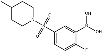 (2-fluoro-5-((4-Methylpiperidin-1-yl)sulfonyl)phenyl)boronic acid 구조식 이미지