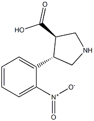 (+/-)-trans-4-(2-nitro-phenyl)-pyrrolidine-3-carboxylic acid 구조식 이미지