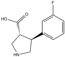 (+/-)-trans-4-(3-fluoro-phenyl)-pyrrolidine-3-carboxylic acid 구조식 이미지