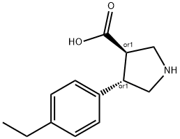 (+/-)-trans-4-(4-ethyl-phenyl)-pyrrolidine-3-carboxylic acid 구조식 이미지