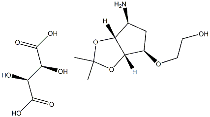 2-((3aS,4R,6S,6aR)-6-aMino-2,2-diMethyl-tetrahydro-3aH-cyclopenta[d][1,3]dioxol-4-yloxy)ethanol  D-Tartaric Acid 구조식 이미지